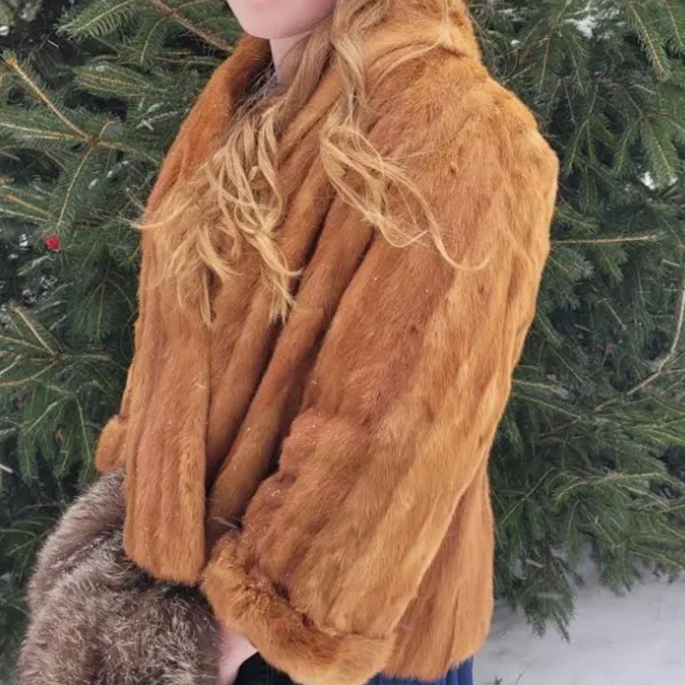 Vintage Light Brown Mink Fur Coat